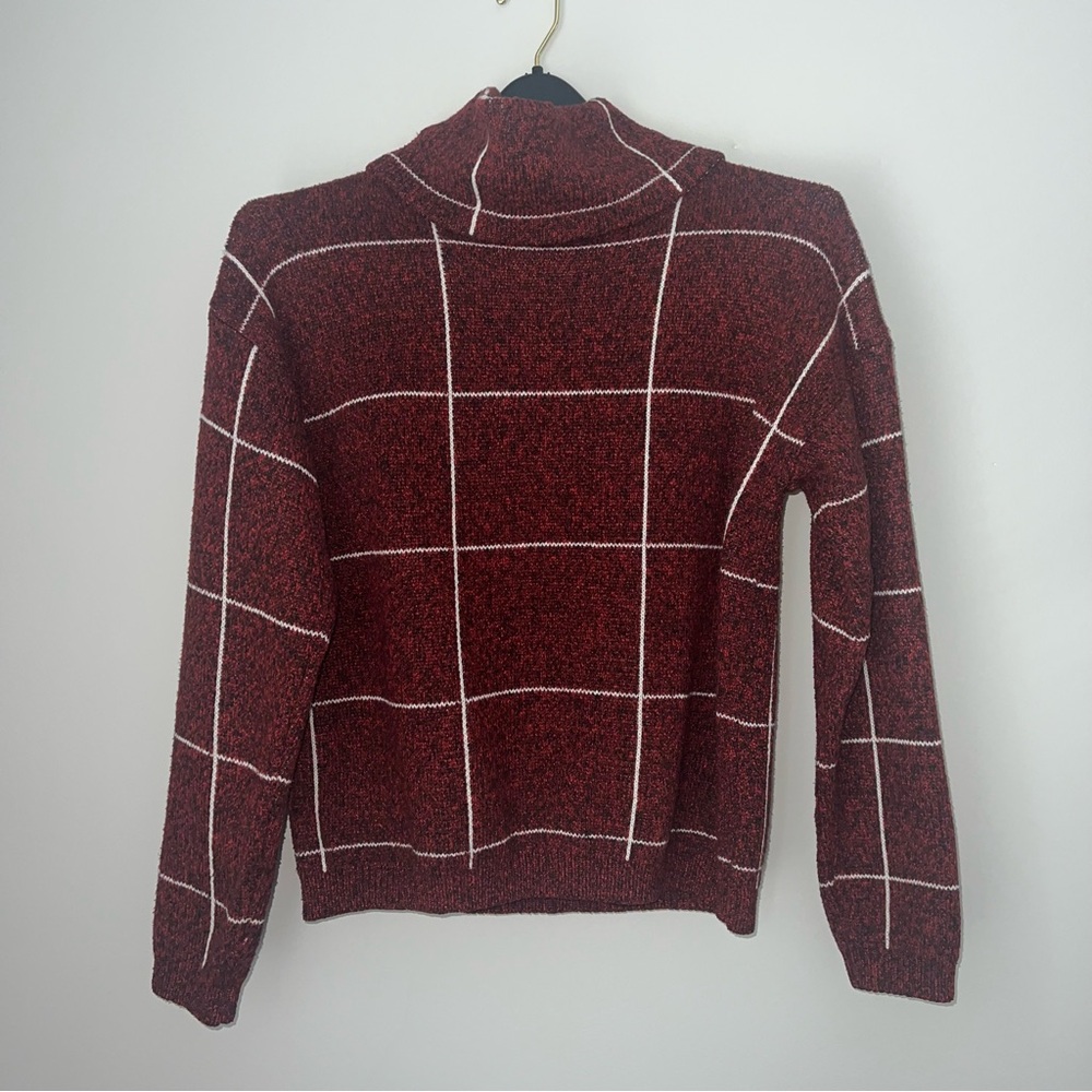 Oversized Pin Stripe Turtle Neck Sweater